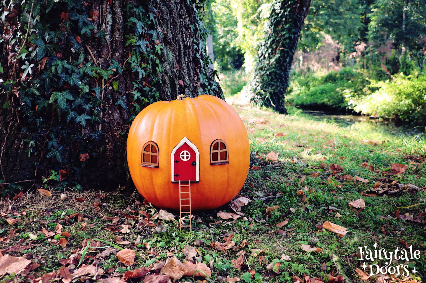 Fairy Pumpkin house set with Red Door