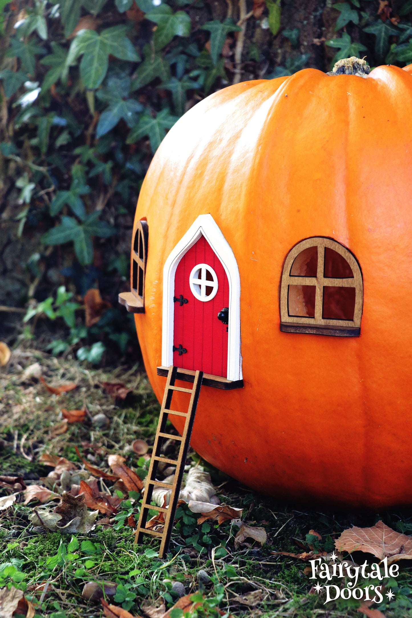 Fairy Pumpkin house set with Red Door