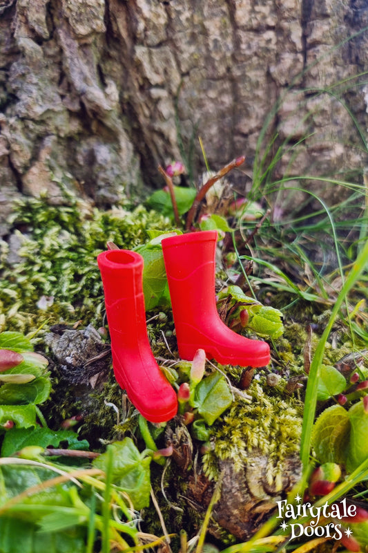 Red fairy rain boots