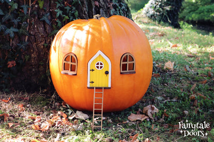 Fairy Pumpkin house set with Yellow Door