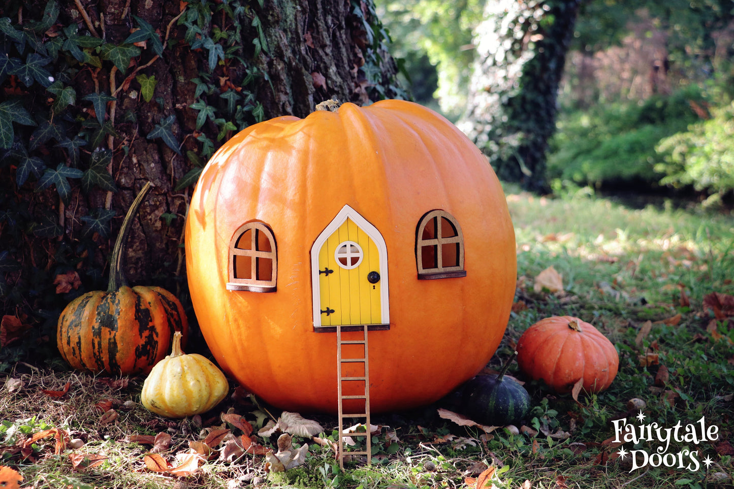 Fairy Pumpkin house set with Yellow Door