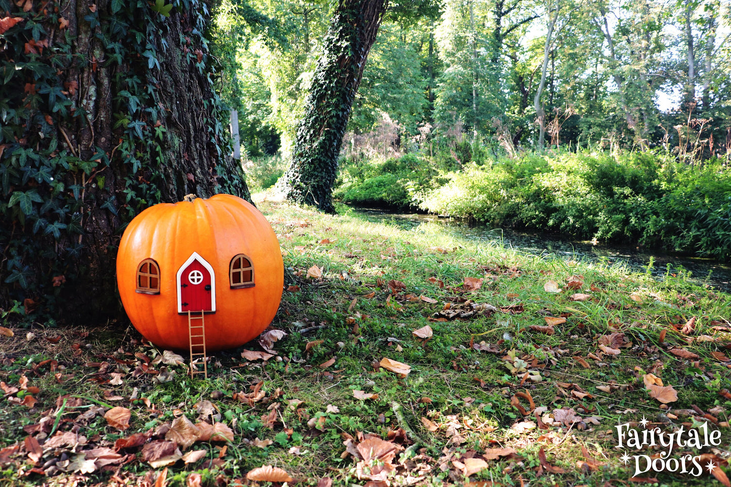 Fairy Pumpkin house set with Red Door