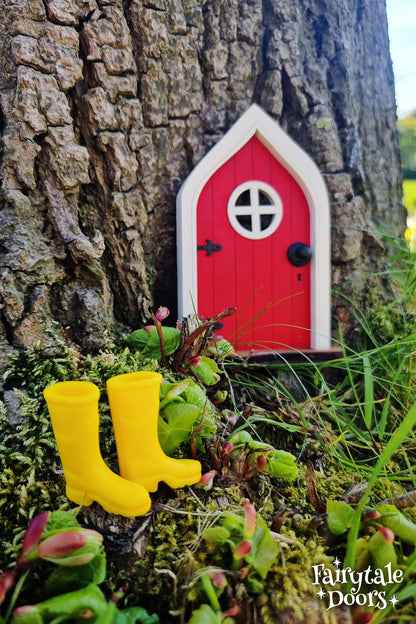 Yellow fairy rain boots