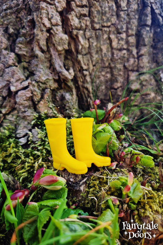 Yellow fairy rain boots